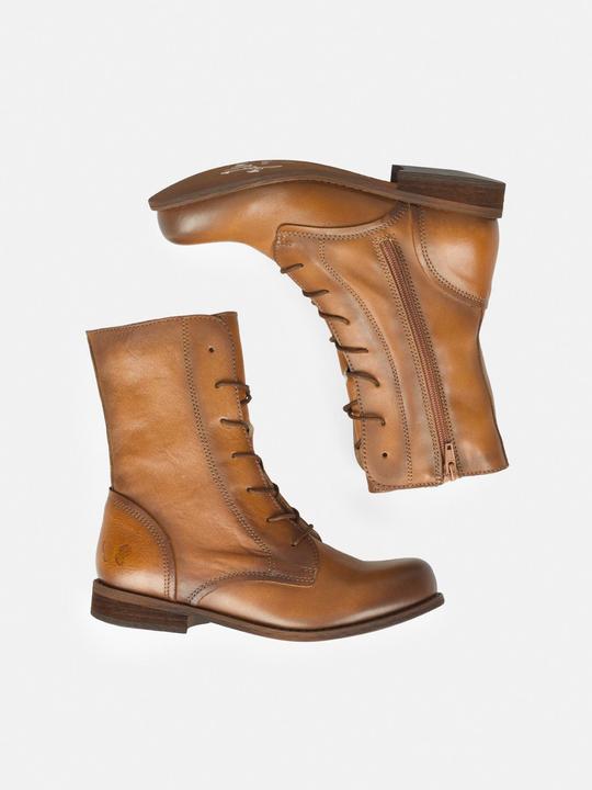 Produktbild Felmini Wide Fit W103 Schnürstiefel aus echtem Leder, mit Innenreissverschluss und niedrigem Absatz. (39)