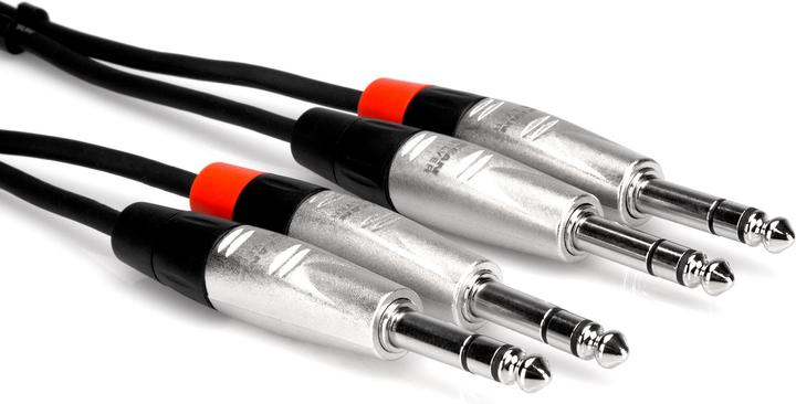 Actual product image Hosa Technology HSS-010X2 audio cable 3 m 2x 6.35 mm TRS Black (3 m)