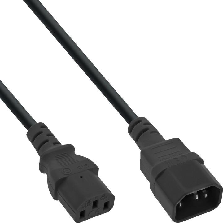 Actual product image InLine 55 Bulk-Pack ® IEC extension lead, C13 to C14, black, 1m (1 m)