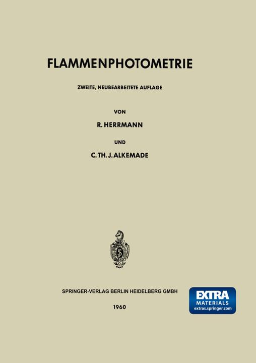 Actual product image Flammenphotometrie (Dutch, Cornelis T.J. Alkemade, Roland Herrmann, 2014)
