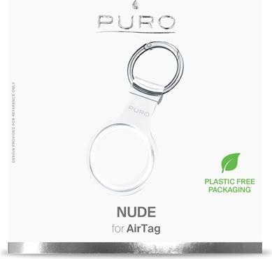 Actual product image Deltaco Puro NUDE Apple Airtag key ring with case - Transparent