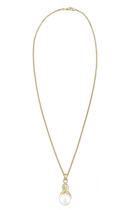 Actual product image Elli Infinity, Pearl, Pearl Necklace (Freshwater cultured pearls, Glass crystal, 925 sterling silver, 45 cm)