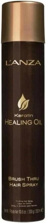 L'Anza Keratin Healing Oil Brush Thru Hair Spray mit mittlerem Halteeffekt 10.6 Fl Oz 300ml (350 ml)