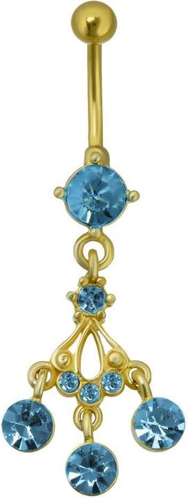 Actual product image Bijouteria Bellypiercing (Surgical steel 316L, Crystal, Brass, PVD coating (gold coloured))