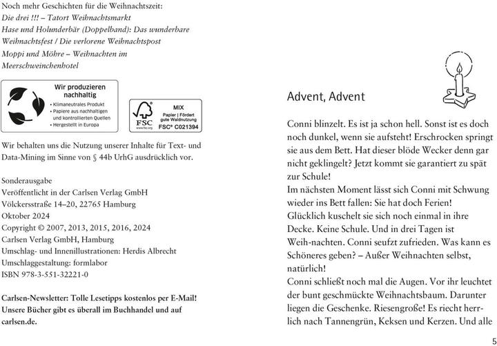 Actual product image Conni Erzählbände: Conni und das ganz spezielle Weihnachtsfest (German, Julia Boehme, Herdis Albrecht, 2024)