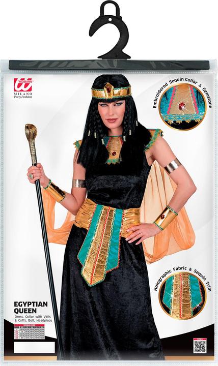 Actual product image Widmann Egyptian Queen Cleopatra: costume, collar with cape & bracelets, belt, headband (M)