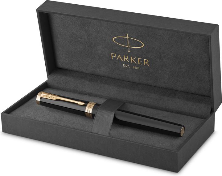 Actual product image Parker Pen PARKER Rollerball Ingenuity Black glossy GT (F, black) (Black, Gold, 1 x)