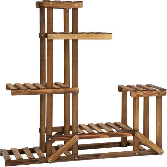 Produktbild Swisshandel24 Pflanzenregal Blumenständer Massivholz 6 Ebenen Vierstufiges Blumenregal Blumentreppe Blumenleiter V