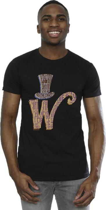 Actual product image Willy Wonka & the Chocolate Factory Mens W Logo Hat T-Shirt (XXL)