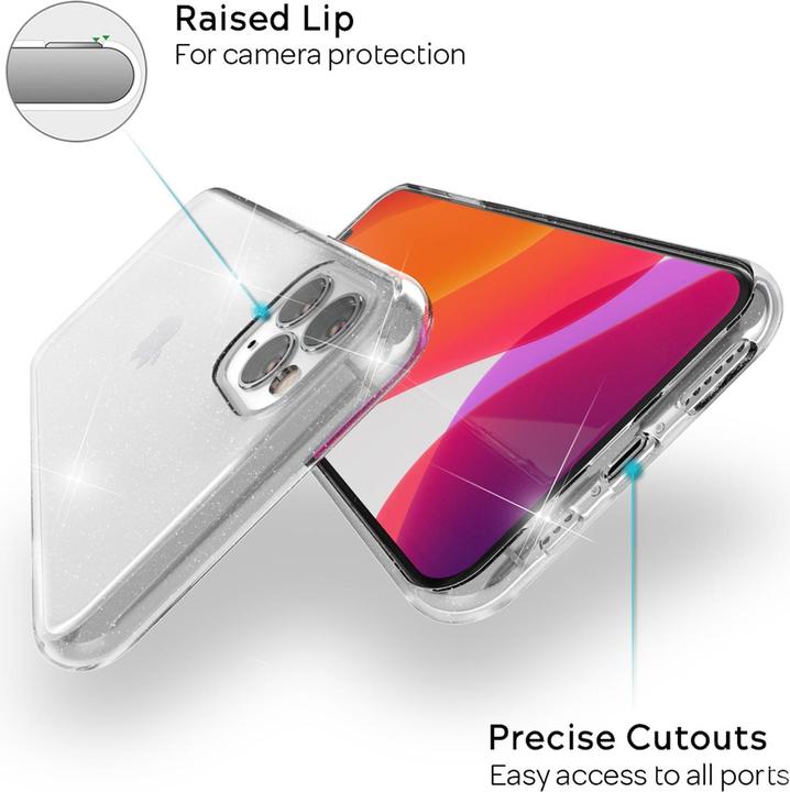 Actual product image Nalia Clear glitter silicone cover (Apple iPhone 11 Pro Max)