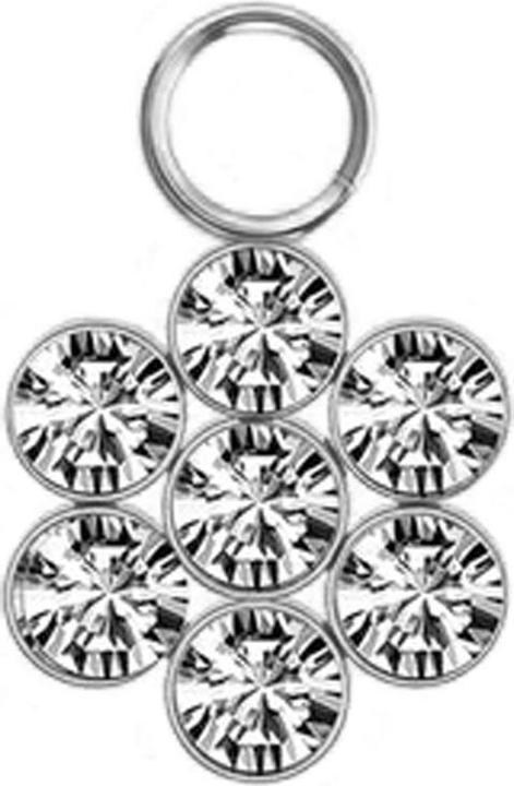 Produktbild Star Piercing Anhänger silber Blume sieben Kristalle silber (ohne Messing, Chirurgenstahl 316L)