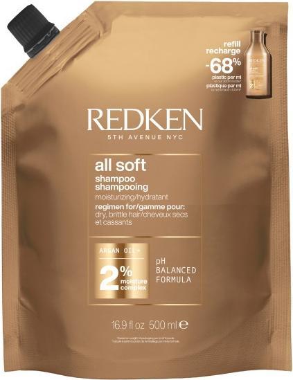 Redken All Soft Shampoo Refill Pouch (500 ml, Flüssiges Shampoo)