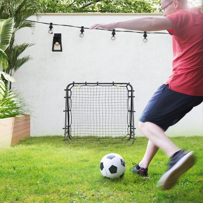 Produktbild Swisshandel24 Fussball Rebounder Kickback Tor Rückprallwand Netz beidseitiger Rückprall, schwarz
