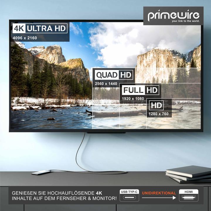 Actual product image Primewire HDMI - USB C (2 m, USB Type C, HDMI)