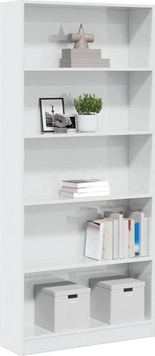 Produktbild VidaXL Bücherregal Hochglanz-Weiss 80x24x176 cm Holzwerkstoff (80 x 24 x 176 cm)