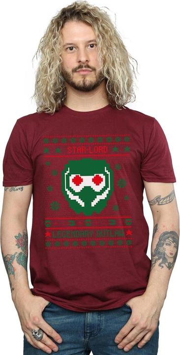 Actual product image Mens Guardians Of The Galaxy Vol. 2 Star Lord Fair Isle T-Shirt (XL)