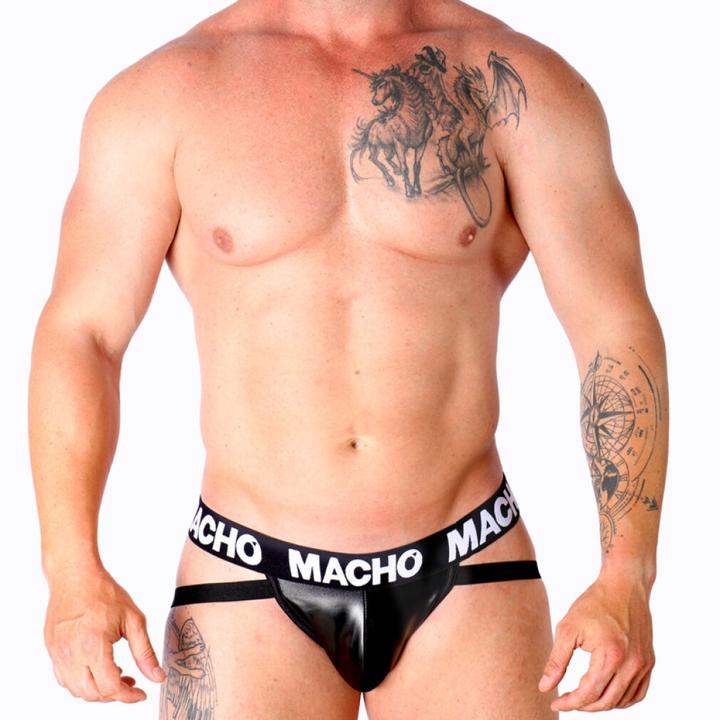 Actual product image Macho Underwear Macho - Mx25nc Jock Black Leather L (L)