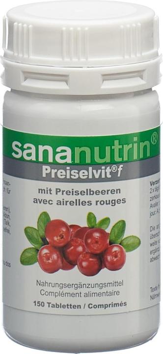 Immagine prodotto Sananutrin f Concentrato di mirtillo rosso con vit. C 1 (150 Pezzo/i, Pillole, 98 g)