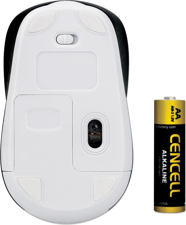 Actual product image Manhattan Bluetooth® 4.0 and USB wireless receiver, 800/1200/1600 dpi, three buttons plus mouse wheel, & (Wireless)