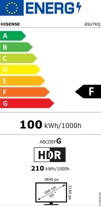 Energie-Label Hisense TV 65U7KQ (65", U7K, LED, 4K, 2023)