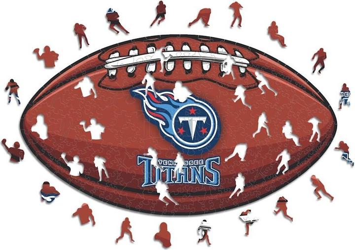 Actual product image Iconic NFL - Tennessee Titans– Football with Logo - Wooden Puzzle Size S (150 pieces) (150 pieces)