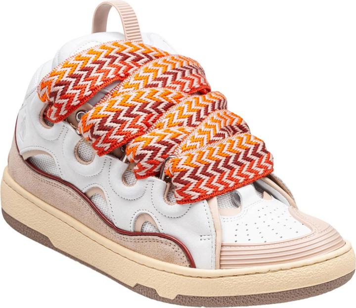 Image du produit Lanvin curb sneakers in white and peach leather (37)