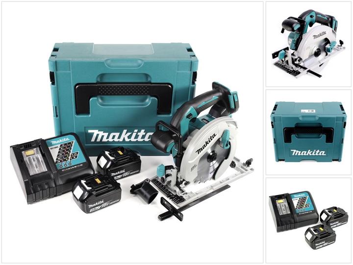 Produktbild Makita DHS 680 RFJ Akku Handkreissäge 18 V 165 mm Brushless + 2x Akku 3,0 Ah + Ladegerät + Makpac