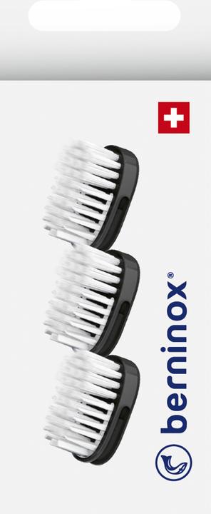 Berninox Ersatz-Zahnbürstenköpfe tiefschwarz soft 3 Stk (3 x)