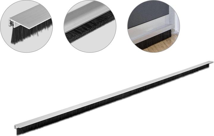 Delock Brush strip 20 mm with aluminum profile angled (Felt gliders, 1 Piece)