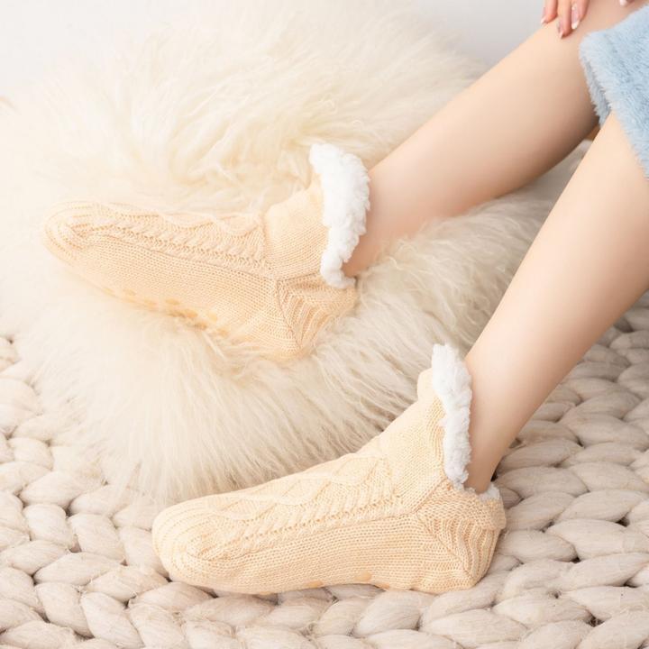 Produktbild Hermex Hausschuhe Gr. 39-42 Wintersocken Kuschelsocken Fuzzy-Socken Pantoffeln (39, 40, 41, 42)