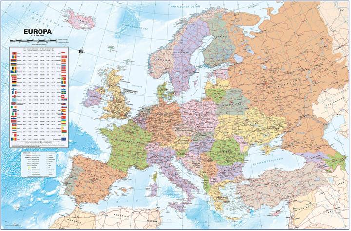 Produktbild Politische Europakarte als Poster, deutsch, ca. 90x61cm