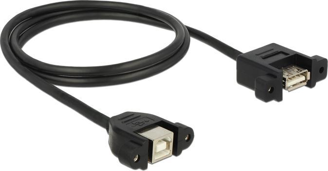 Image du produit Delock Câble USB2.0 A-B : 1m, montage bilatéral (1 m, USB 2.0)
