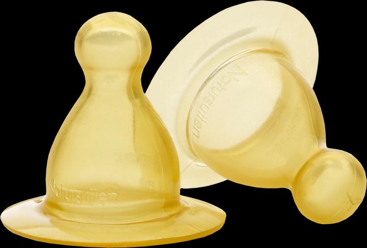 Actual product image Natursutten Natural rubber pacifier for glass bottles, slow flow 0m + 2 pcs (2 x, up to 6 M.)