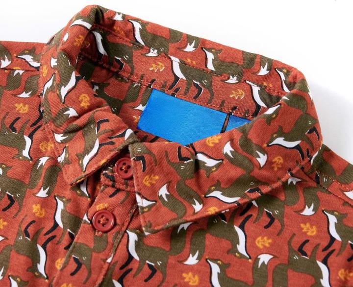 Actual product image VidaXL Children's shirt rust brown 92,Material: 100 % cotton,Colour (92)