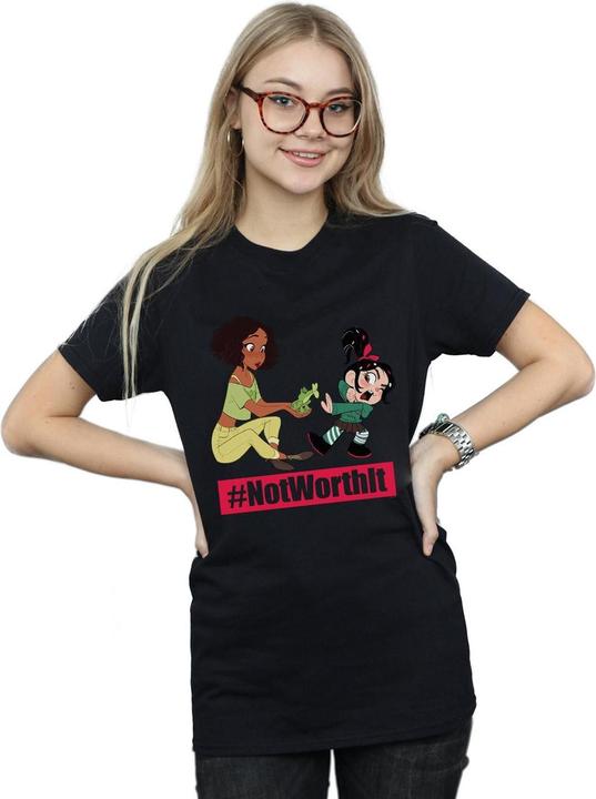 Actual product image Disney Womens/Ladies Wreck It Ralph Tiana And Vanellope Cotton Boyfriend T-Shirt (XL)