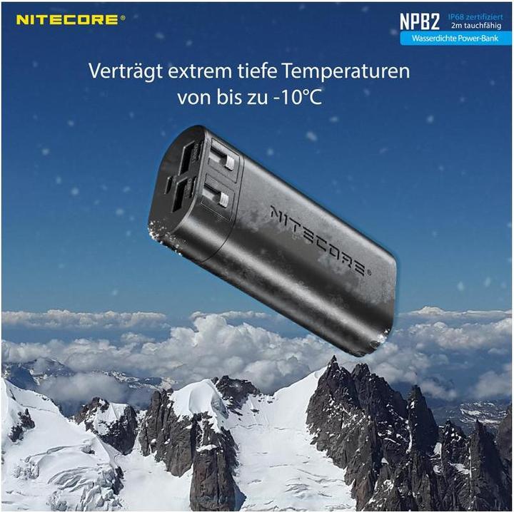 Actual product image Nitecore Powerbank NPB2 - 10000mAh, wasserdicht (10000 mAh, 18 W)