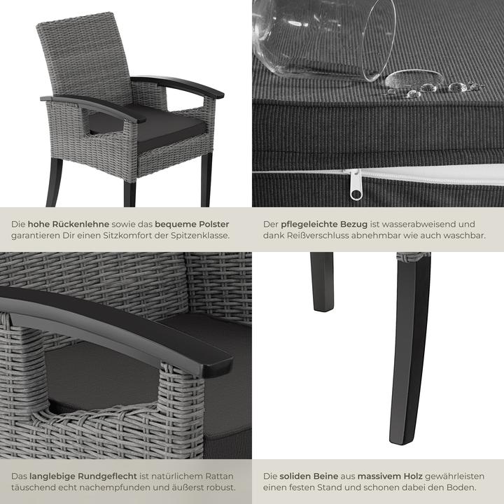 Image du produit tectake Chaise en rotin Rosarno