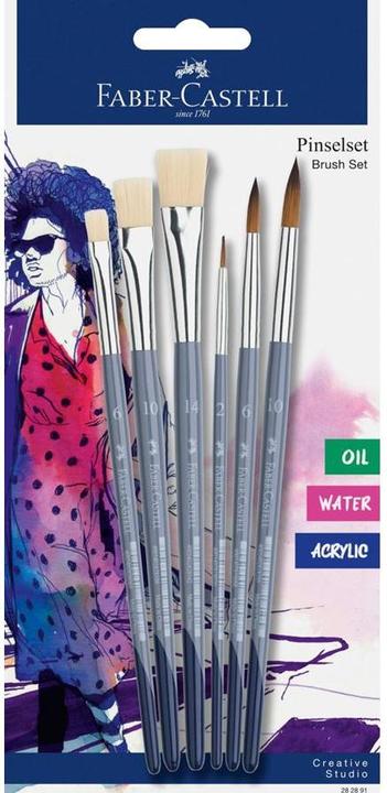 Faber-Castell Pinsel-Set Grösse 2, 6, 10, 14, 6-teilig