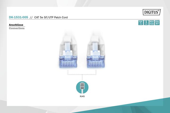 Actual product image Digitus CAT5e SF-UTP Patchcord,0.5m,Grey (SF/UTP, CAT5e, 0.50 m)