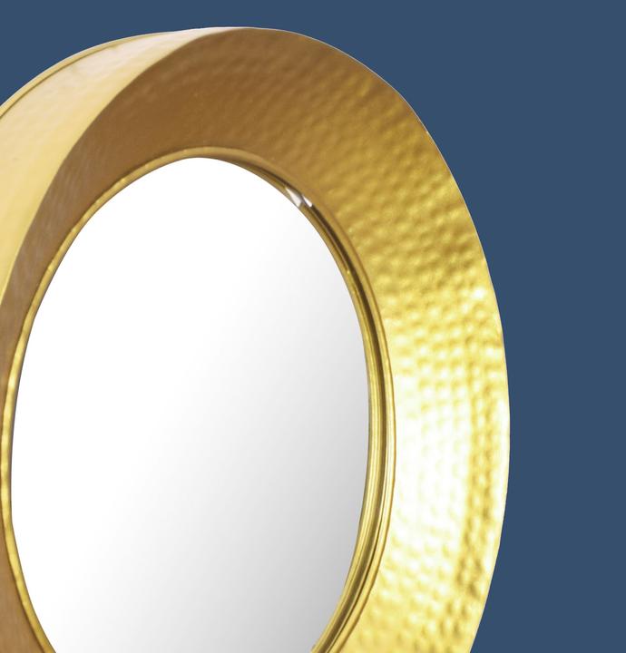 Actual product image FineBuy Wall mirror hallway mirror round metal 60 cm mirror hallway hammered finish