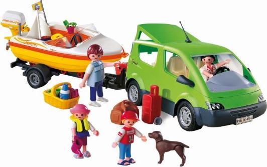 Produktbild Playmobil Familyvan mit Bootsanhänger (4144, Playmobil Family Fun)