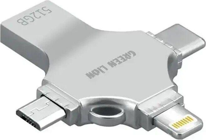 Actual product image Green Lion 4 in 1 USB Flash Drive 512GB (512 GB, USB-C)