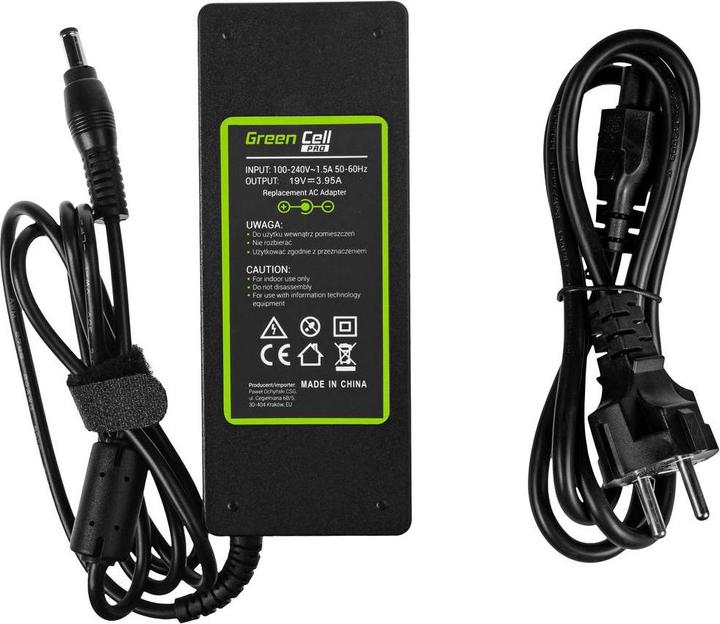 Produktbild GreenCell PRO Laptop Charger for Toshiba Satellite HP Pavilion Compaq Acer - 19V - 3.95A - 75W (75 W)
