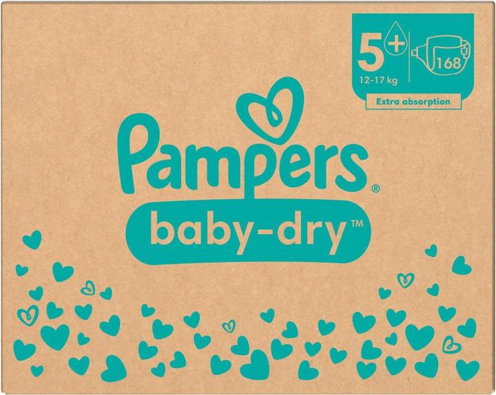 Actual product image Pampers Baby-Dry (Size 5+, Monthly box, 168 Piece)