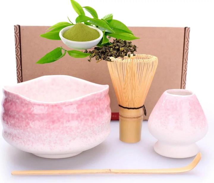 Image du produit Calimatcha Matcha Grün Tee Set - Momoiro inkl.Besen Geschenkidee