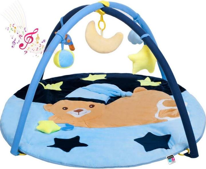 Actual product image Playto Spieldecke mit Melodie spici teddybär blau