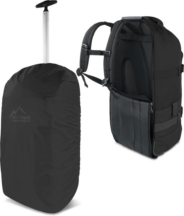 Image du produit Normani Reisetasche „Melano“ mit Rucksackfunktion und Regenüberzug Schwarz (60 l, M (50 - 90l))