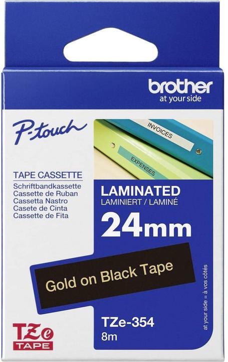 Actual product image Brother Tze-354 (2.40 cm, Gold)