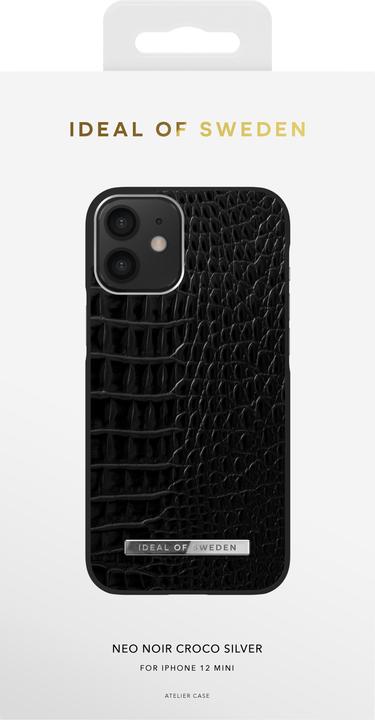 Produktbild iDeal Of Sweden Designer Hard-Cover Neo Noir Croco Silver (Apple iPhone 12 mini)