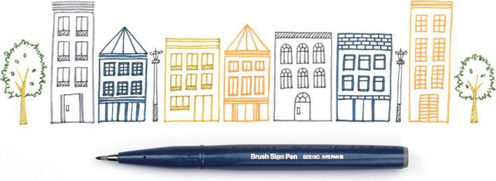 Actual product image Pentel Sign Pen (Steel blue, 1 x)